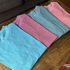 American Eagle | four embroidered garment dye t shirts bundle solid large